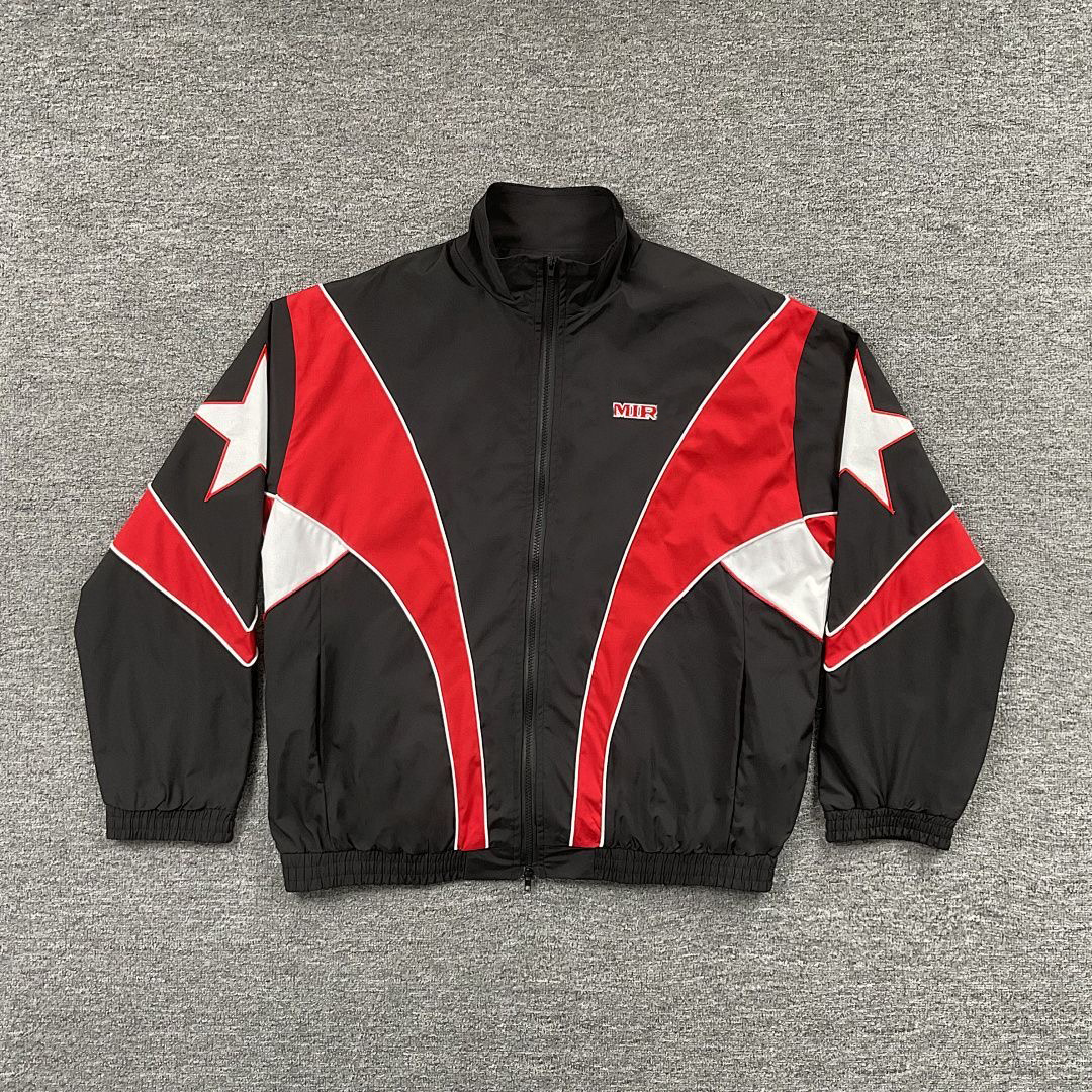 Amirishitr Jacket Designer Street Wear Trendy Brand Patchwork AM Letters Embroidery Color Set Casual Sports Full Zipper Cardigan Men's Loose Sp