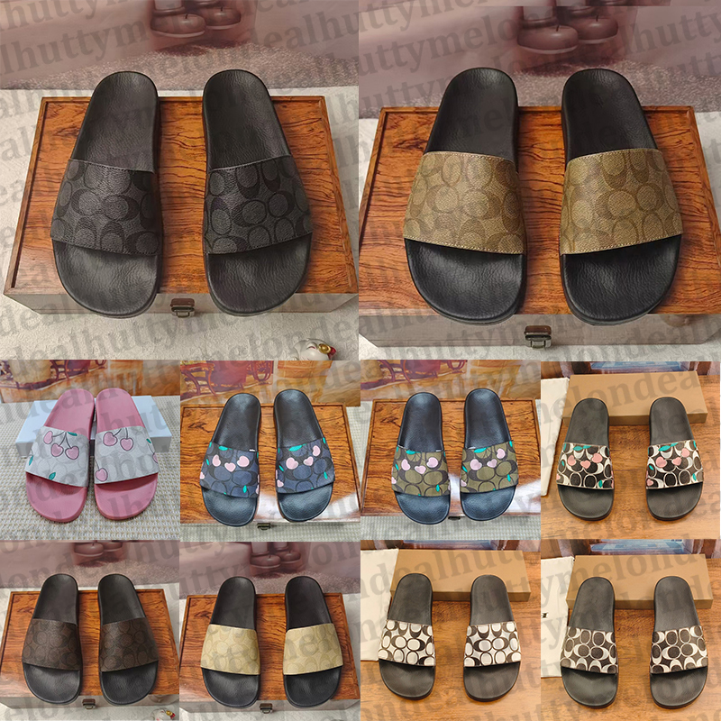 free shipping with box designer slipper men women sandals summer beach slippers flip flops black brown pink