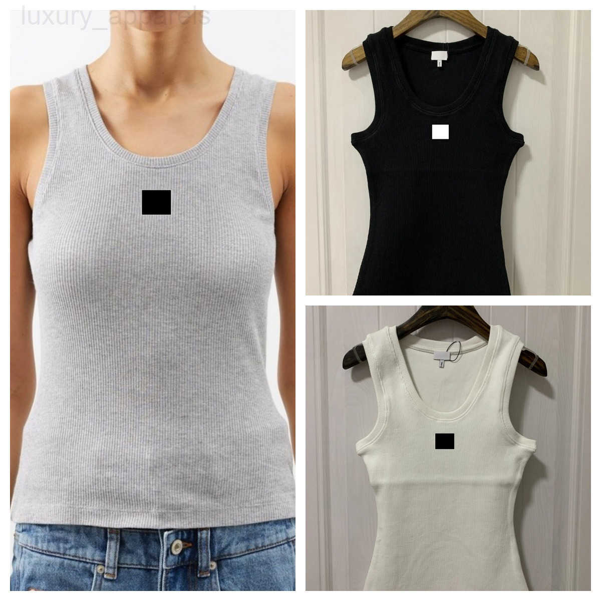women Designer Tank Top Pullover Pure White Sleeveless Cropped Tanks Embroidered Cotton-blend Letter Shorts Outfits Solid Elastic Backless Tee