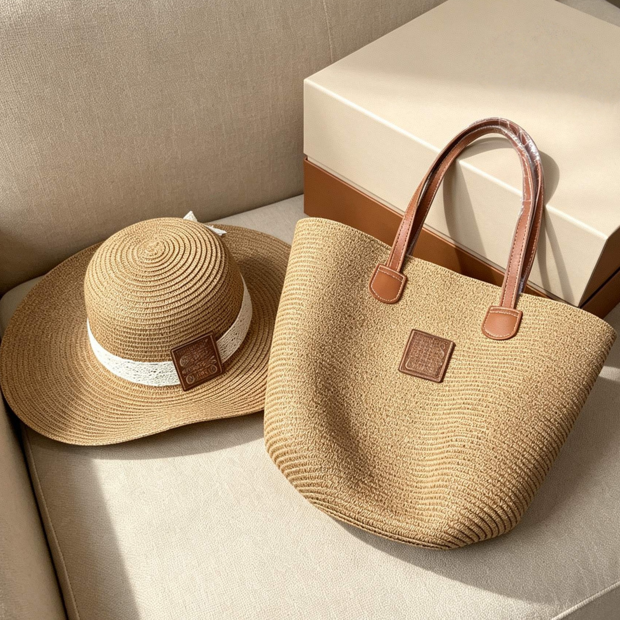 beach hat and bag travel straw hat and bag two pieces tassel hat with bag designer bucket hat sun hats designers women designer hat for women preven