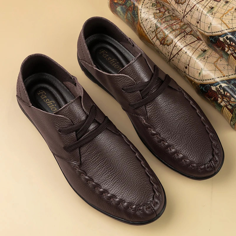 y Men Handmade Leather Shoes Summer Genuine Leather Hollow Out Breathable Casual Shoes High-quality Flat Oxford Shoes 260724