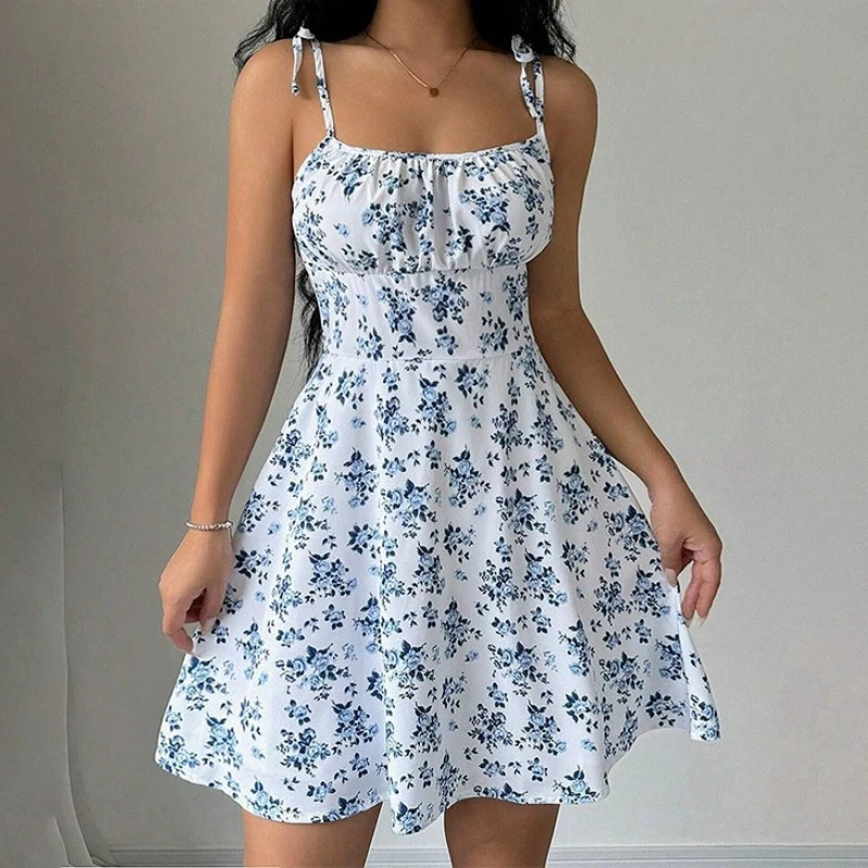 Womens Summer Floral Spaghetti Strap Beach Short DressWomens DressesWoman ClothingWoman ClothesSundress in Dress 2025 260721banjia