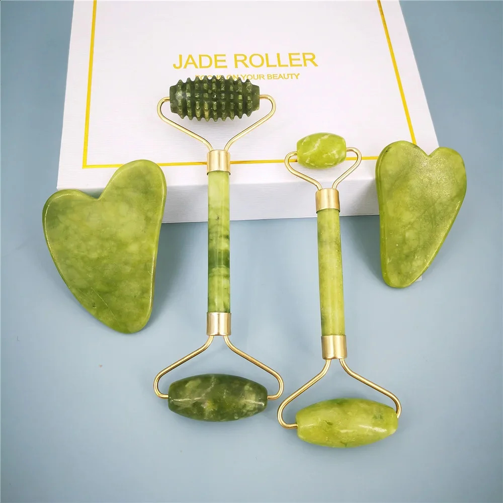 Face Massager Guasha Natural Jade Roller Scraper Board Skin Care Tools Roller Massage Beauty Slimming Skin Care 260722