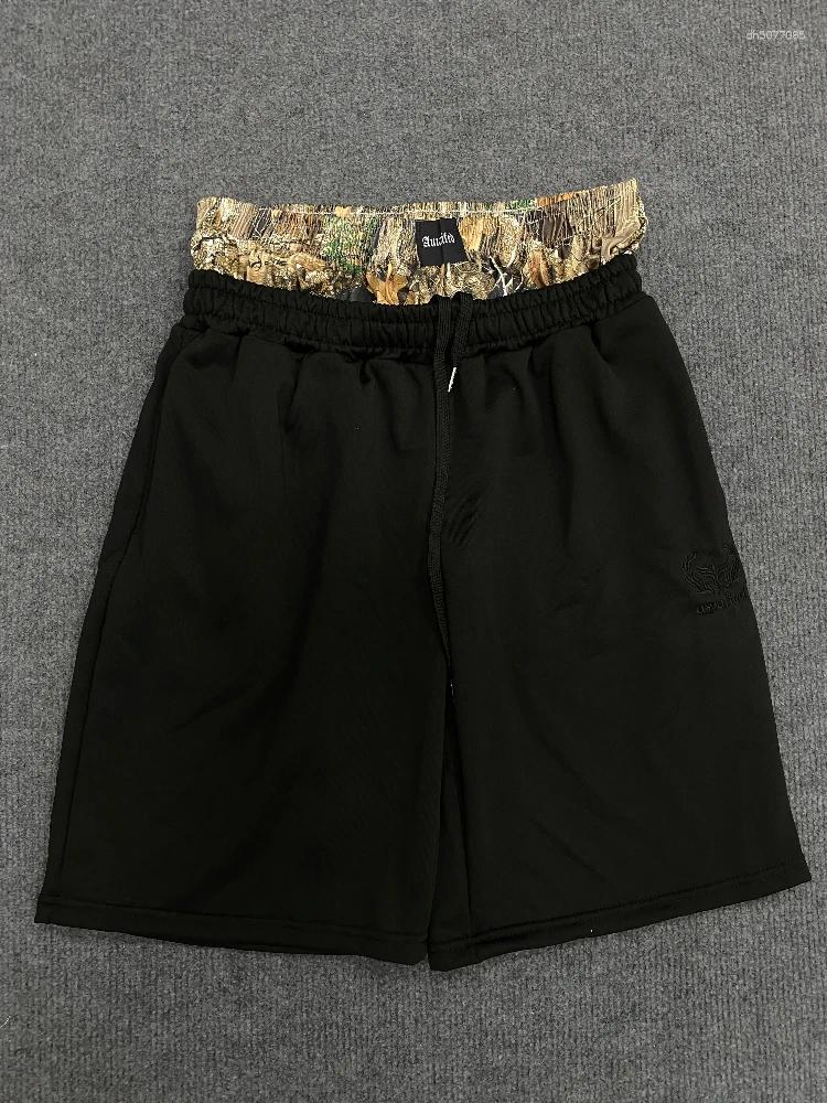 Men's Pants High Waisted Fashionable Shorts With Double Waists Summer Fabric Patch Digital Printing Drawstring