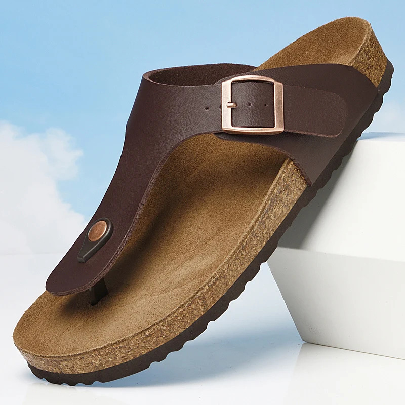 2025 Mens Non-Slip Slippers Quick-Dry Indoor Outdoor Sandals Soft Sole Comfortable Summer Footwear Euro 35-46 Brown/Black 260724BJ