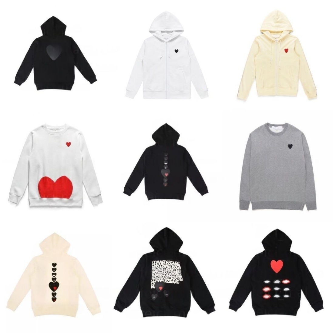 Hoodies Designer Men Zipper Coat Women Tracksuits Pullover Unisex Sweatshirt Hoodies Red Heart Eyes Printed Embroidery Cotton Fashion Long Sleeve