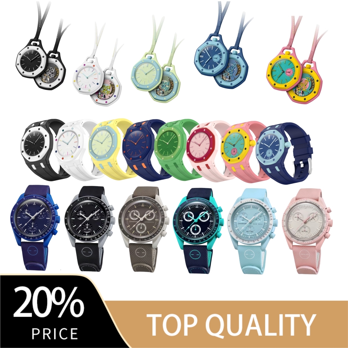 Royal Popswatch Moon Watch Man Designer Watch Co Branded Swatchap Royal Pops Watch Ceramic Luxury Mens Watch High Quality Automatic Machinery Watch