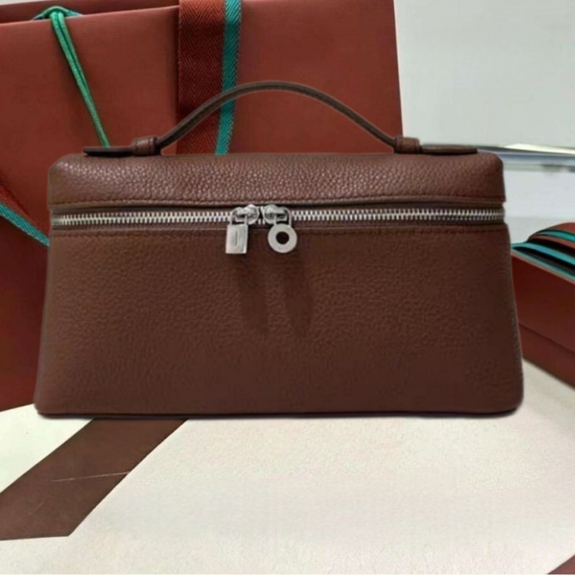 Fashion Women Designer Bag L19 L27 Handbag Durable Litchi Grain Double Zip Metal Handbag Portable Top Handle Purse With Extra Detachable Strap Luxur
