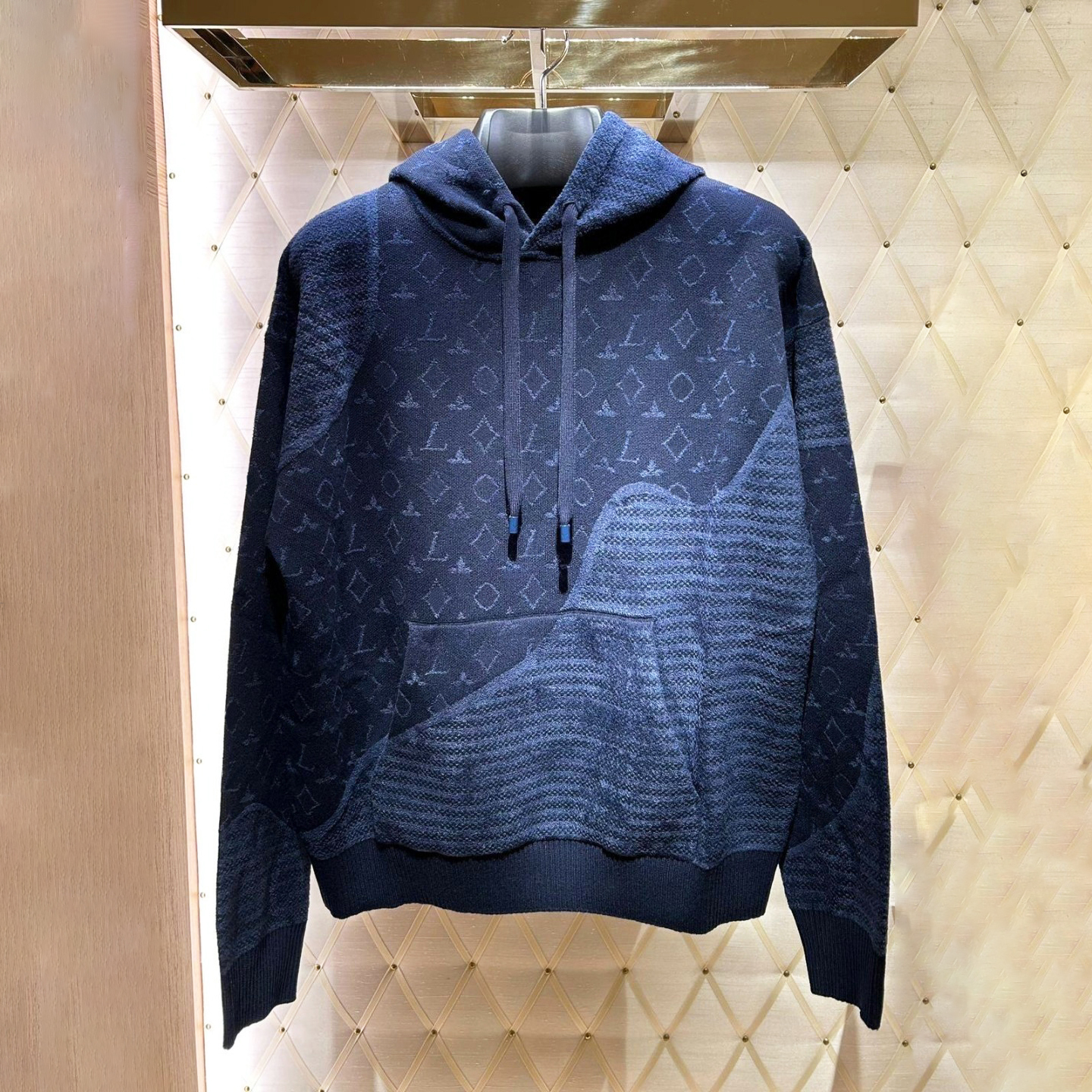 Designer brand high-quality men's hoodie with floral jacquard patchwork stripes, hooded long sleeved hoodie, fashionable street hip-hop outfit,