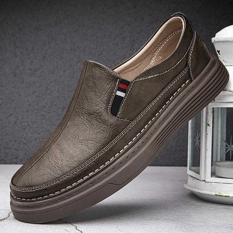 Spring Outdoor Oxford Shoes Comfortable Massage Soles Casual Shoes Mens Loafers High Quality Flat Sole Genuine Leather Shoes 260724