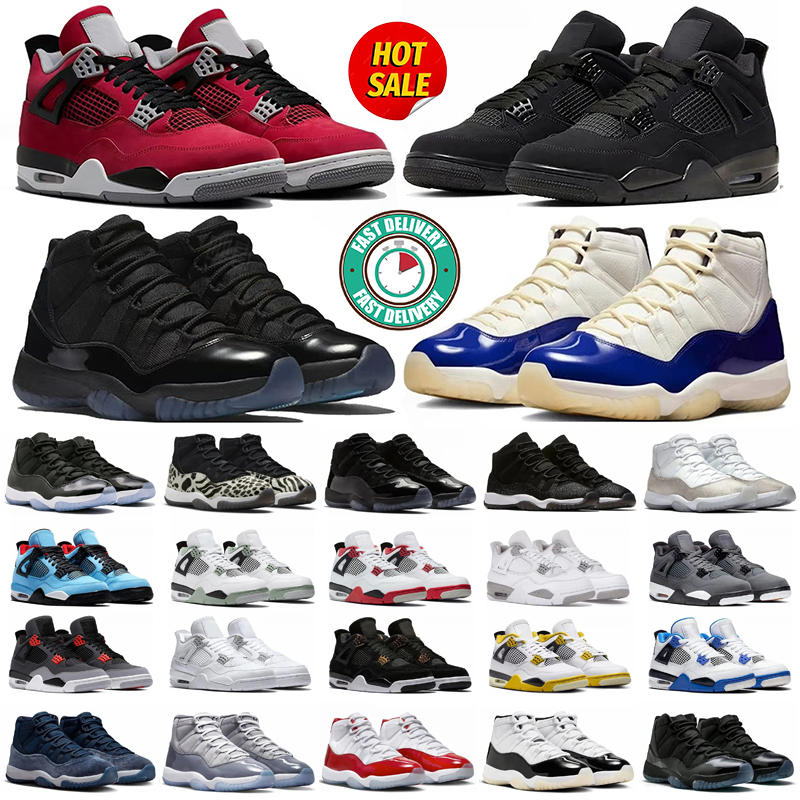 New Black Cat 4s Basketball shoes 4 11 Mens shoes Women 11s Sneakers Leather rubber University Blue Gamma Blue Outdoors Sports Trainers