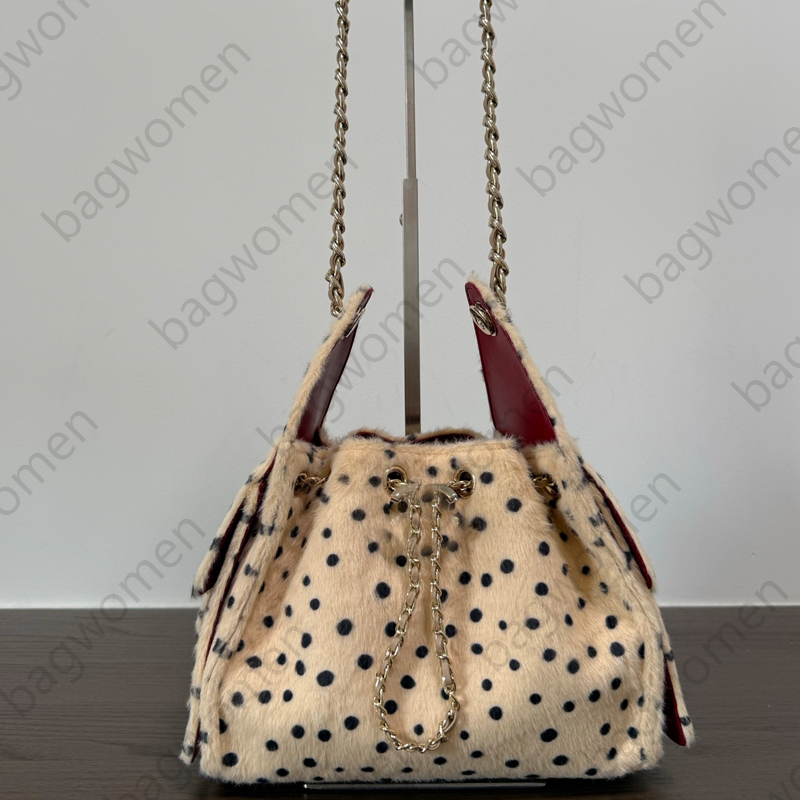 Leopard Wave Dot Bag Bucket Bag Suede Tote Bag Handbag Underarm Bag Chain Shoulder Bag Designer Bags Sac De Luxe Designer Purses Luxury Flap Messeng