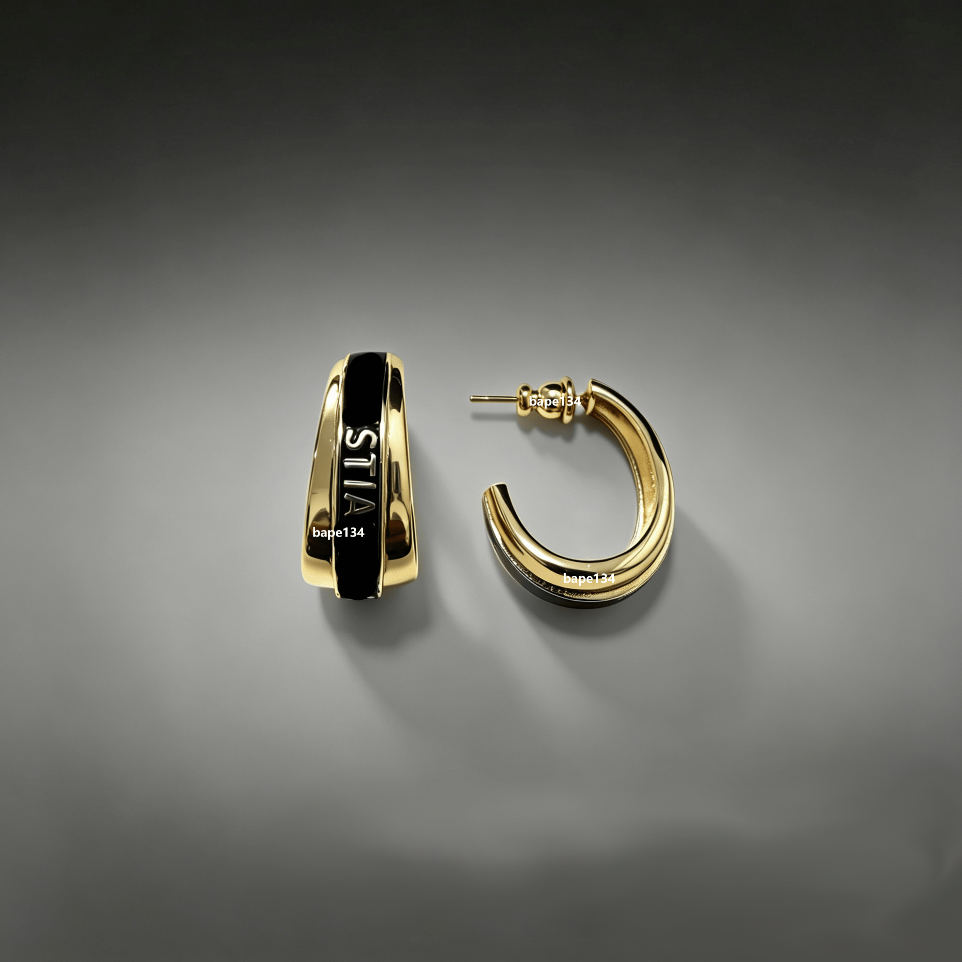 Boucle d'oreille de créateur couleur émail lettre Huggie boucles d'oreilles rétro style D boucles d'oreilles minimale élégante empilable quotidie