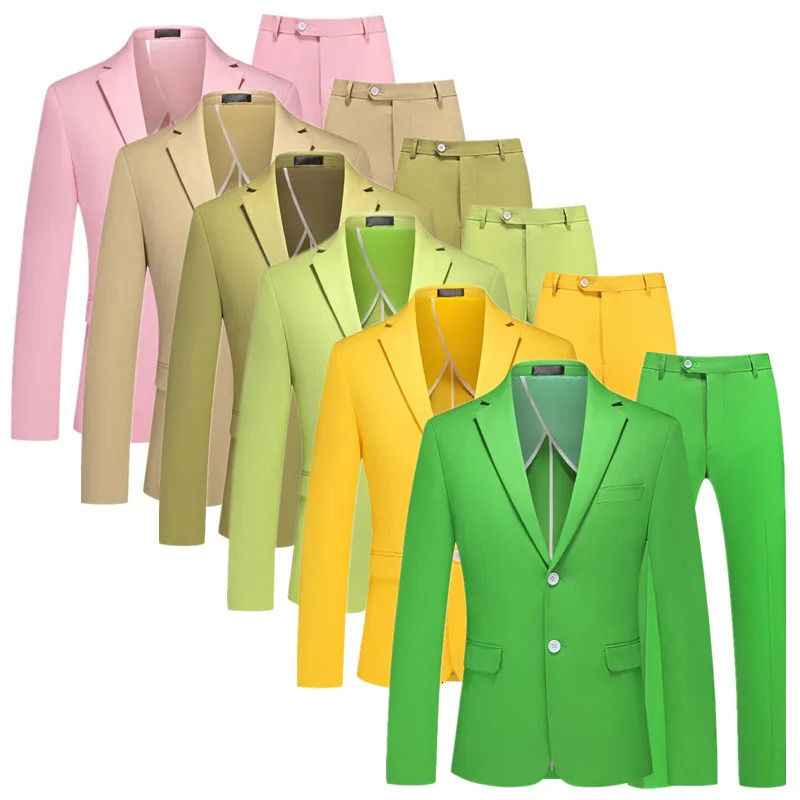 Summer Mens Pure Color Cotton Linen Breathable Suits for Business Social Wedding Party Dresses No Lining Blazers and Pant 260720banjia