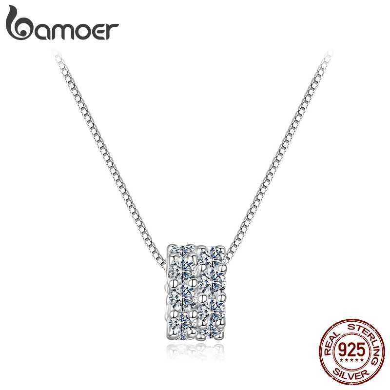 BAMOER Moissanite Ring Hoop Neckle Full Enternity Pendant D Color Lab Diamond for Women 925 Sterling Silver Wedding Jewelry Q260724