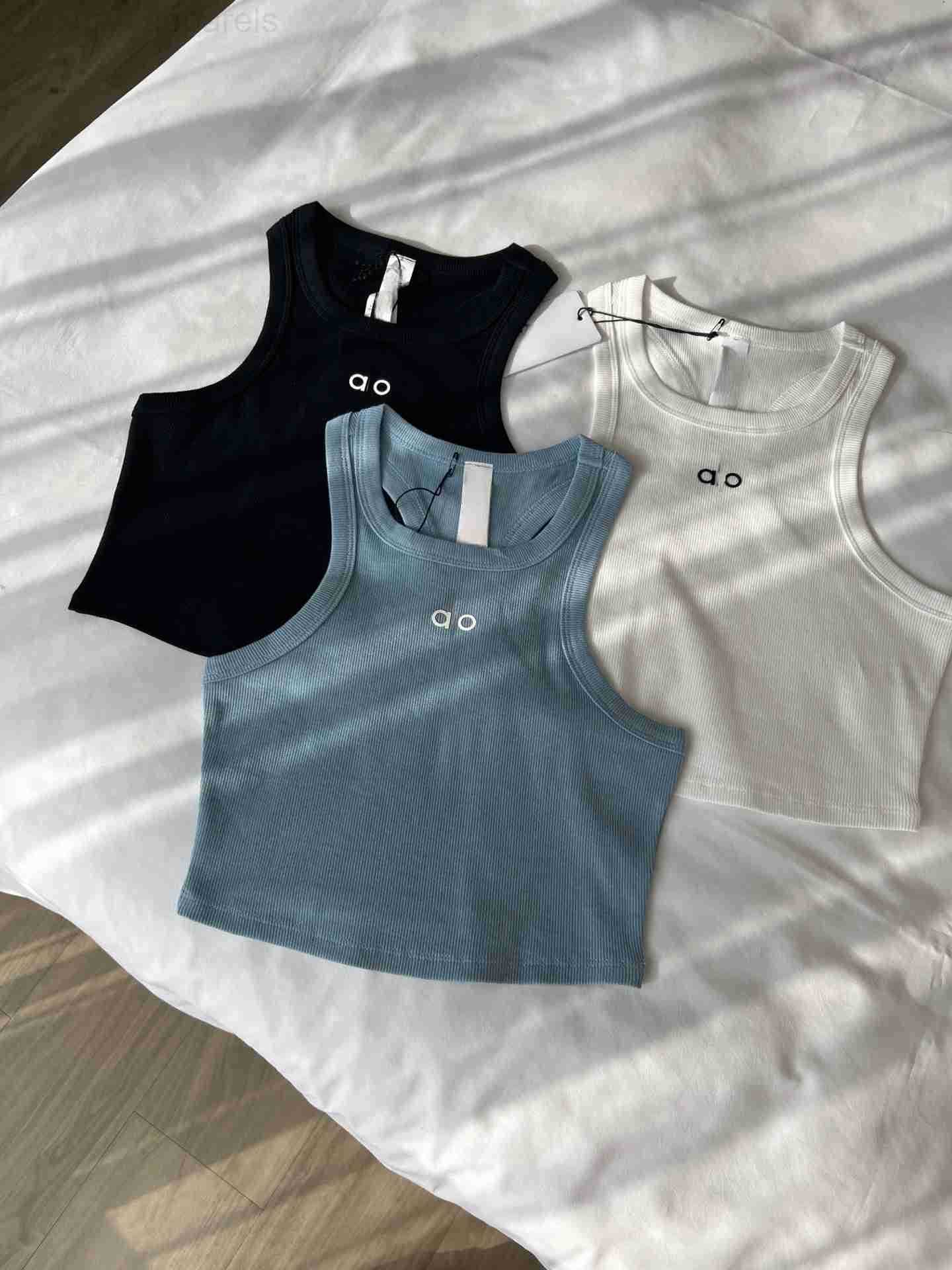 Womens sports vest fashion knitted casual sleeveless yoga bra fitness running sports vest