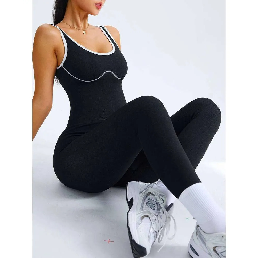 Women Seamless Bodysuit One Piece Yoga Jumpsuit Gym Fitness Workout Sports Overall Activewear