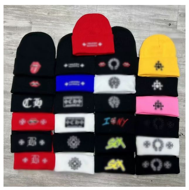 Chrome beanie Hats Heartbeanie Cross Winter Warm Fleece Thick Women's Pullover Cold Men's Outdoor HeartlysBeanie Hat Fashion Classic Trend