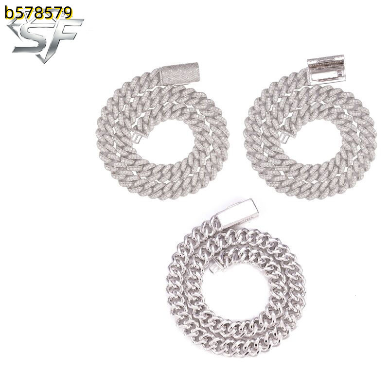 SF Pass Tester VVS Moissanite Lab Diamond Silver 925 Nickel-Free Lead-Free Light Luxury Style Necklace Chain Hip Hop Iced 10mm