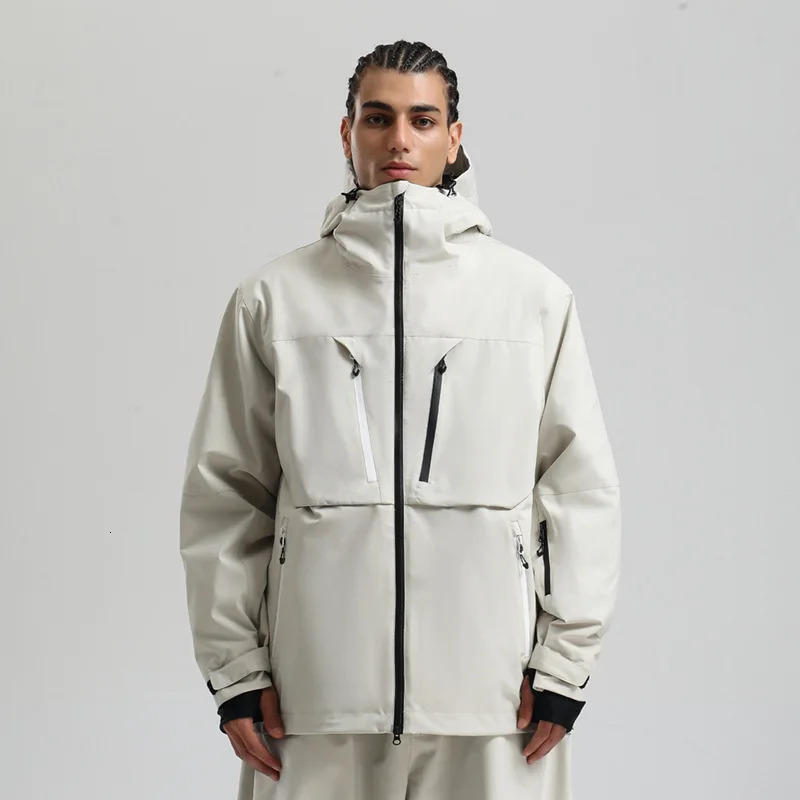 Gsou Snow Men Women Ski Jacket Waterproof Snowboard Coat Breathable Loose Workwear Style Unisex Winter Outerwear for Couples 260725BJ