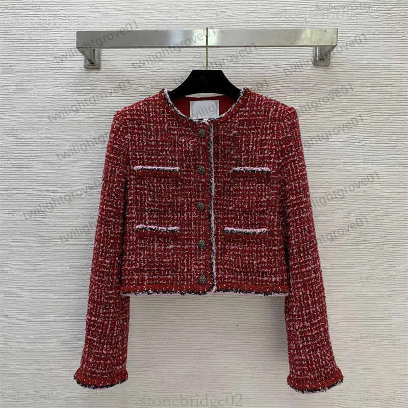 cc Tweed jackets womens designer channels jacket Inner Hem Metal Chain Jacket Single Breasted Long Sleeve High quality channels coat Outerwear 137