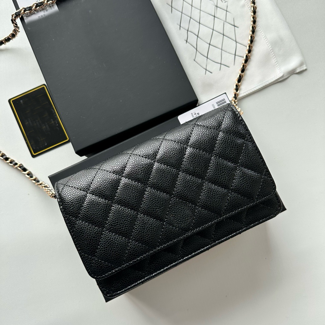 2026 10a Super Quality Women Chain Wallet Real Leather Caviar Lambskin Zipper Mini Woc Shoulder Bag Crossbody Luxurys Designers Bags Classic Hangbag