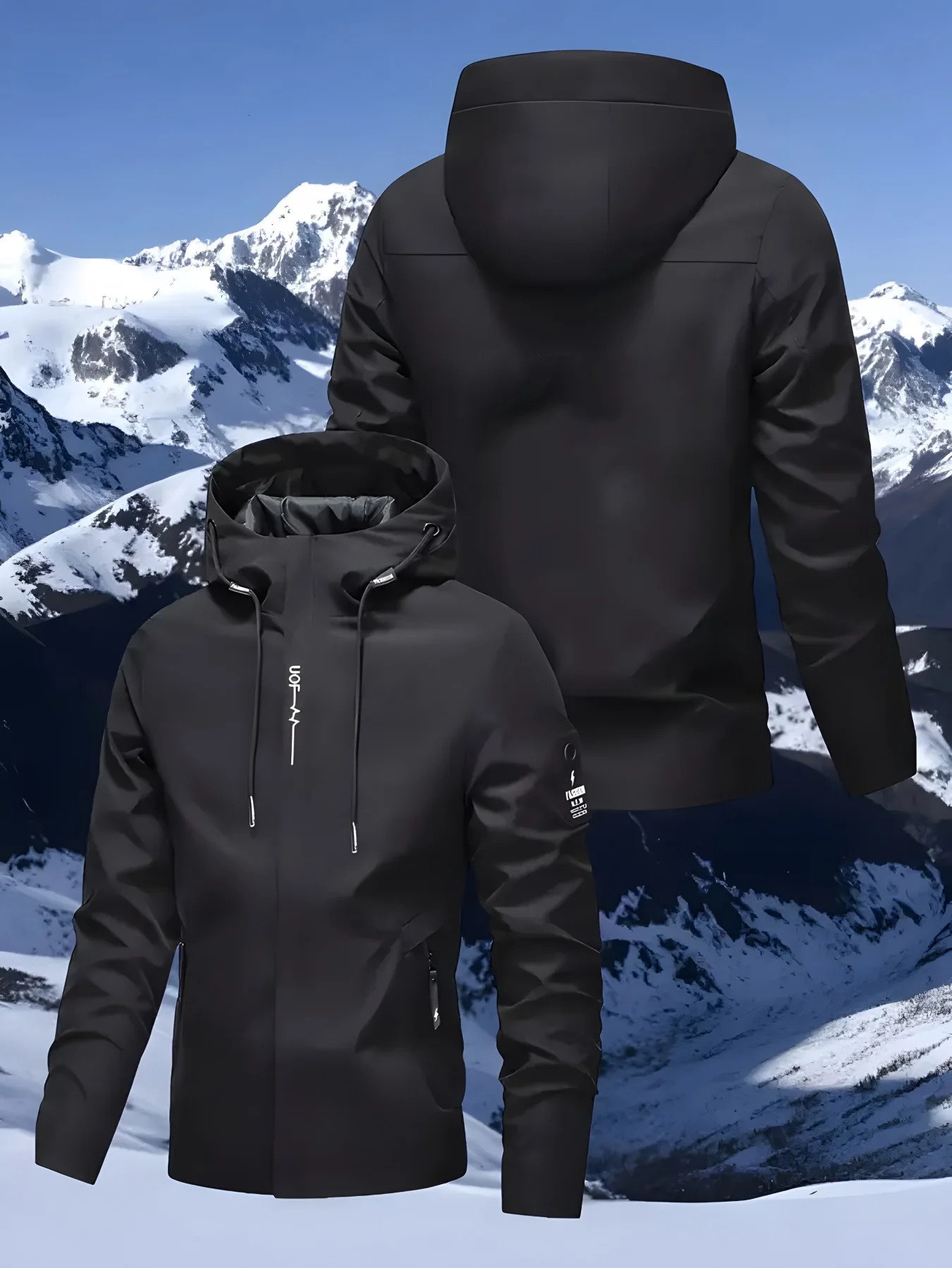 Mens Windproof Hooded Jacket Lightweight Outdoor Windbreaker Zip Pocket Casual Hiking Camping Mountain Outdoor Sports Coat 260725BJ