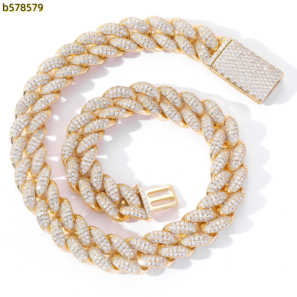 20mm Hip Hop diamant glace sur Vvs Moissanite chaîne cubaine lien Tennis bijoux de mode colliers Bracelets pour femme