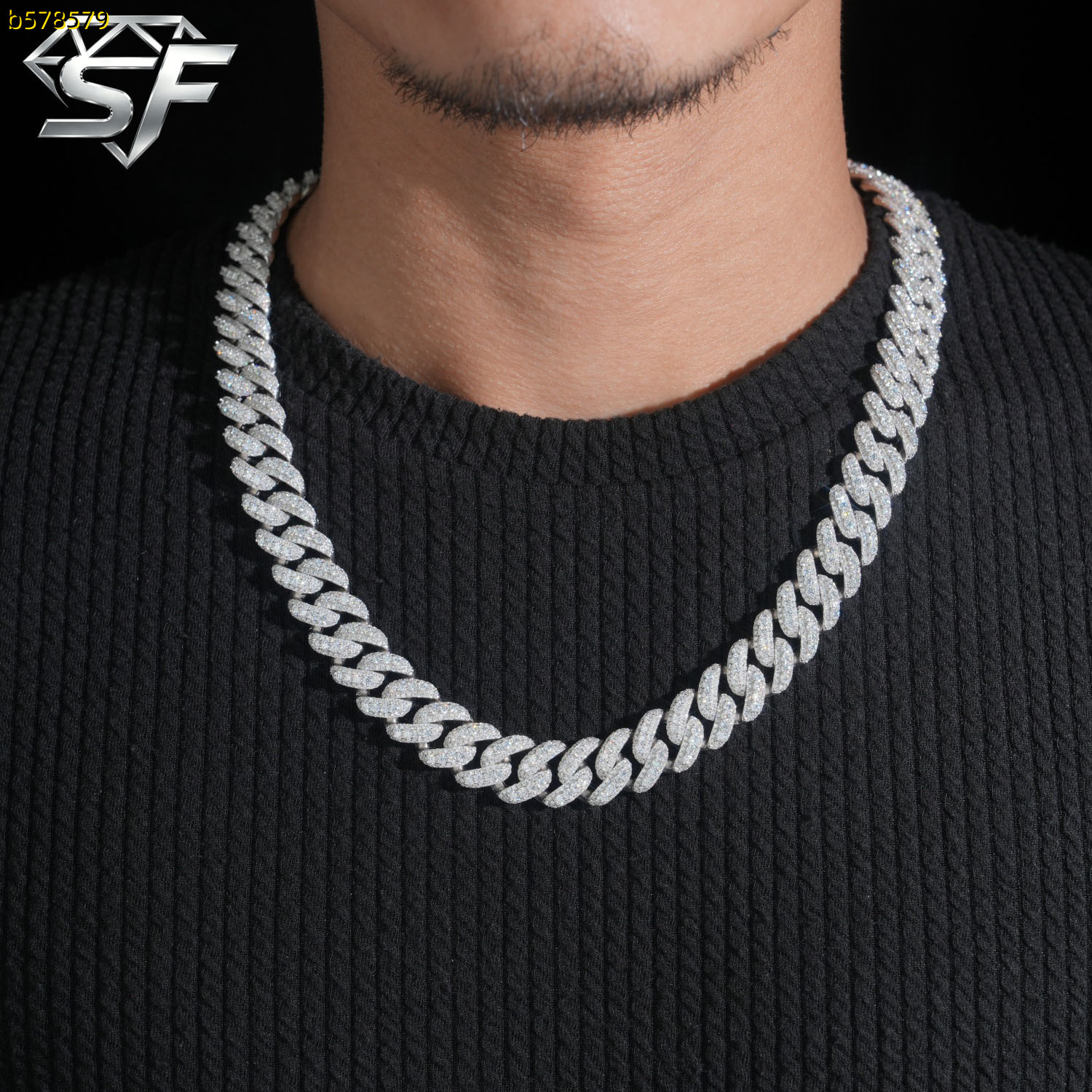SF Pass Diamond Tester RTS Hip Hop Jewelry CharmsIced Out 20mm-65mm Lab Diamond 925 SilverVVS Moissanite TennisChain Necklaces