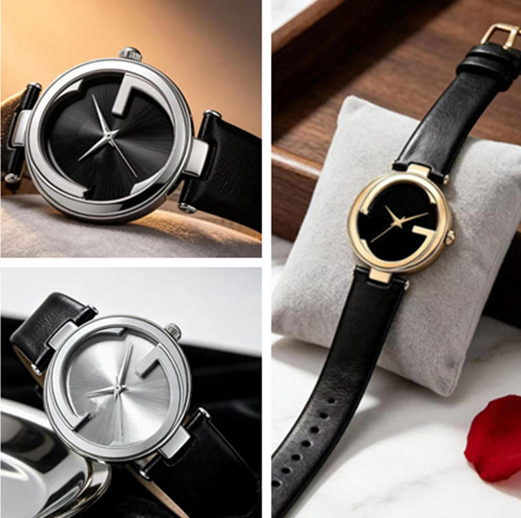 2026 Dive Women's famous designer quartz watch 38mm classic black brown genuine leather belt watch waterproof super bright wristwatch