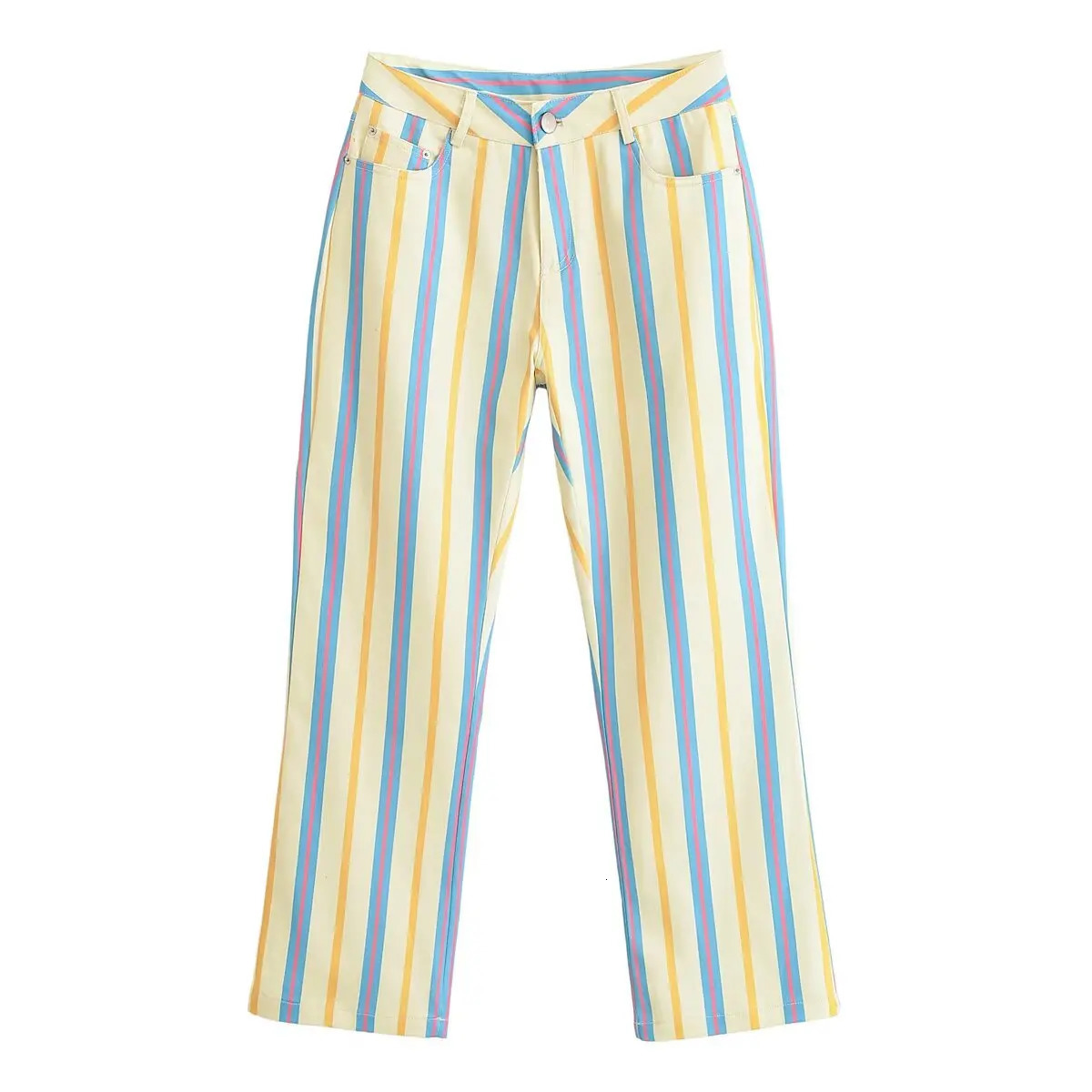 Womens Striped Pant With Pockets Harem Pant 2026 zanban Fashion Elegant Trousers Casul Loose Woman Pockets Pant 260723
