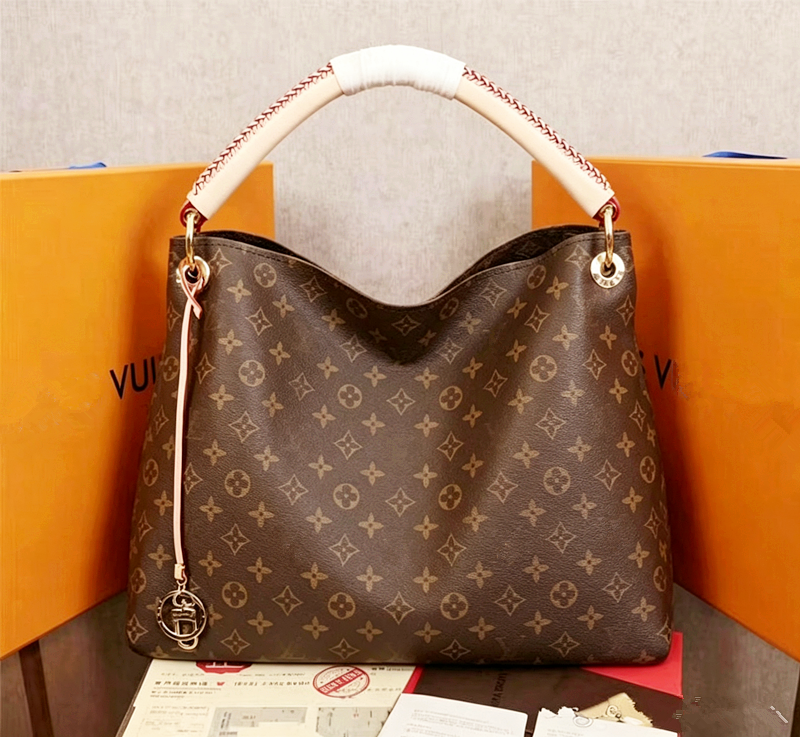 Designer Bag Women Artsy Vintage Printed Monogram Slouchy Hobo Tote Bags Top Handle Slouchy Shoulder Shopper Large Capacity Ladies Daily Office Comm