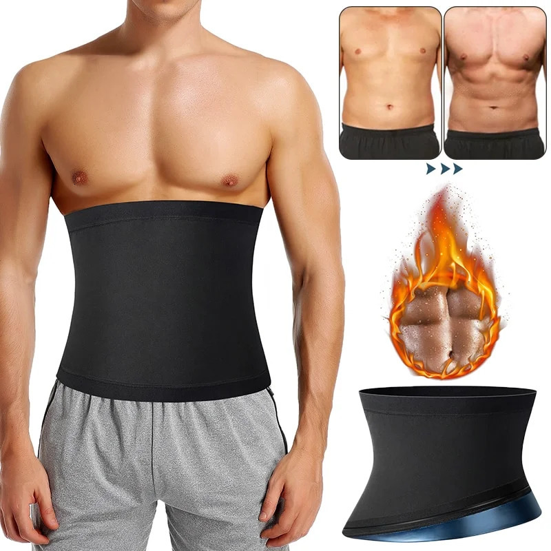 Mens Abdomen Reducer Sauna Body Shaper Fitness Sweat Trimmer Belt Waist Trainer Belly Slimming Shapewear Corset 260720banjia