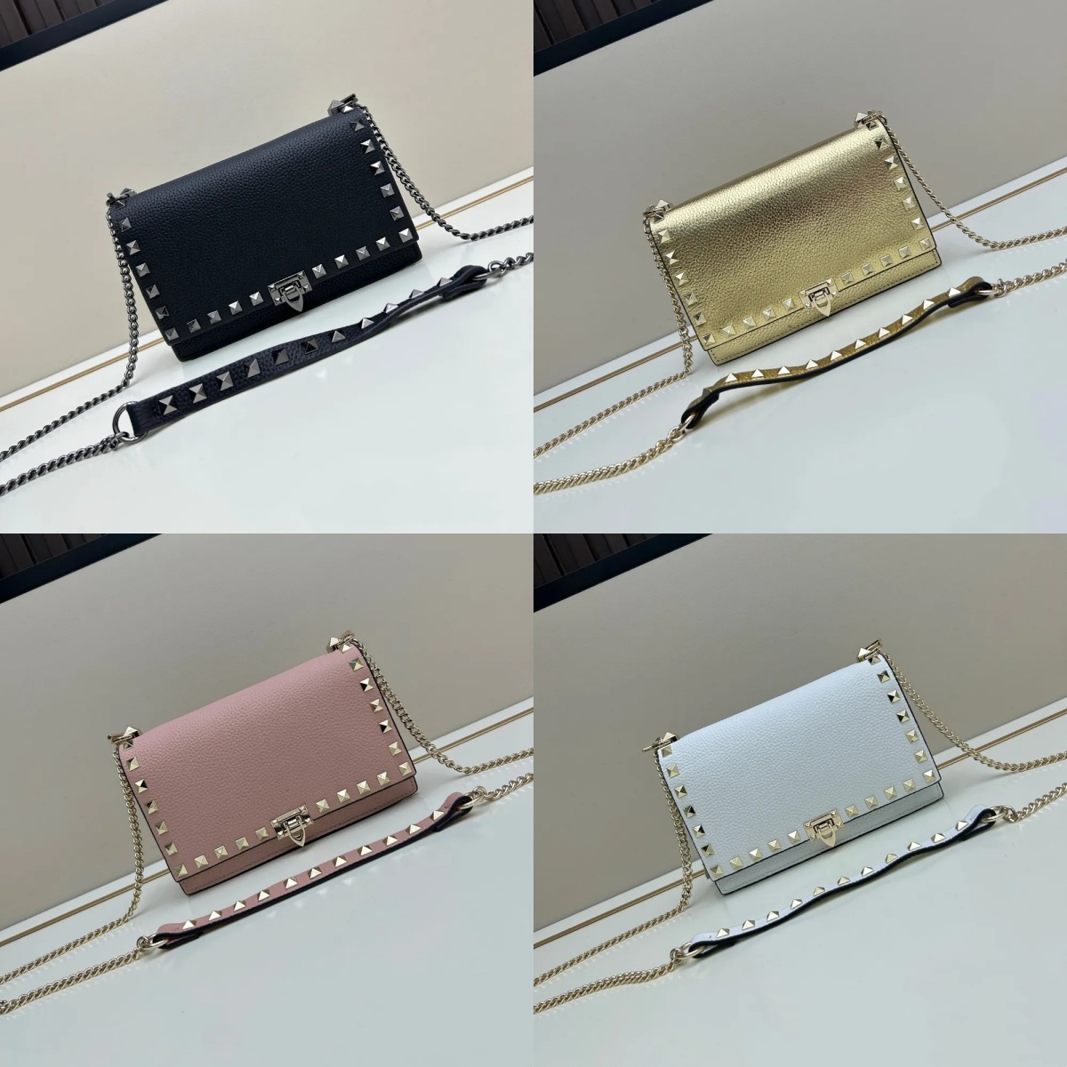 Designer Shoulder Bag Luxury Yellow Leather Chain Gold Flap Handbag Square Caviar Sheepskin Classic Fashion Woman High Quality Wallet Crossbody Pouc