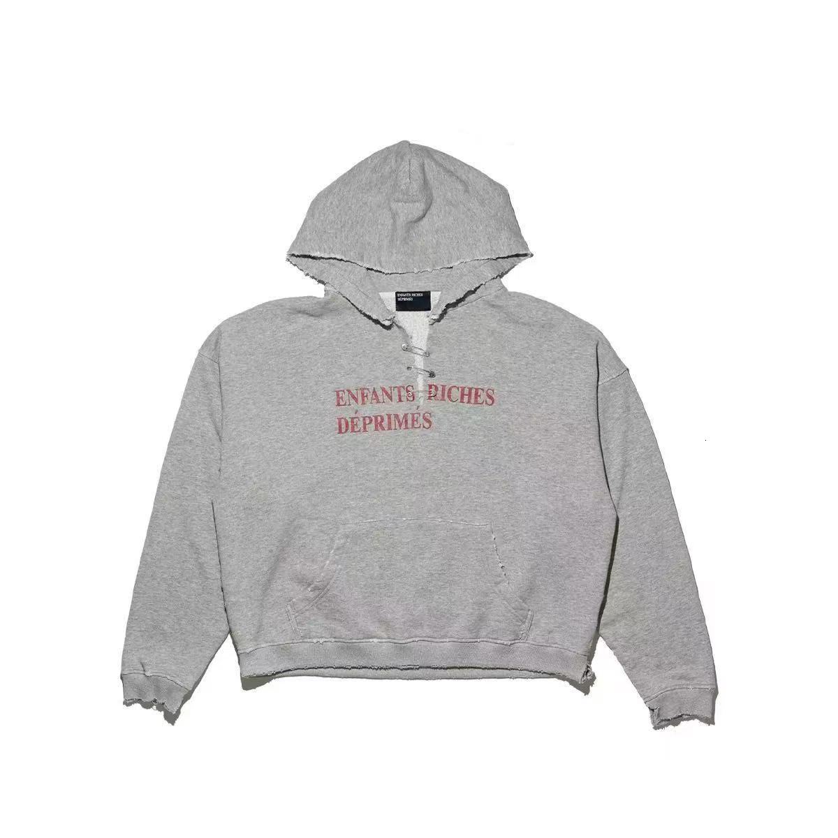 ERD's "Melancholic Rich Kid" American-style washed vintage printed zip-up hoodie for men and women 844