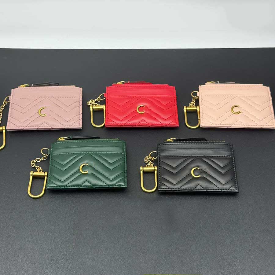 Porte-cartes matelassé en forme de V pour femmes, Mini portefeuille en cuir à fermeture éclair, porte-monnaie avec crochet porte-clés, 5 couleurs