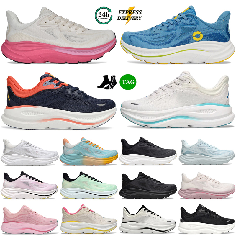 Designer shoes hokaly Clifton 10 Bondi 9 Mens Womens Running shoes Sneakers White Black Pink Blue Grey Navy Green Lightweight Outdoor Jogging Sports