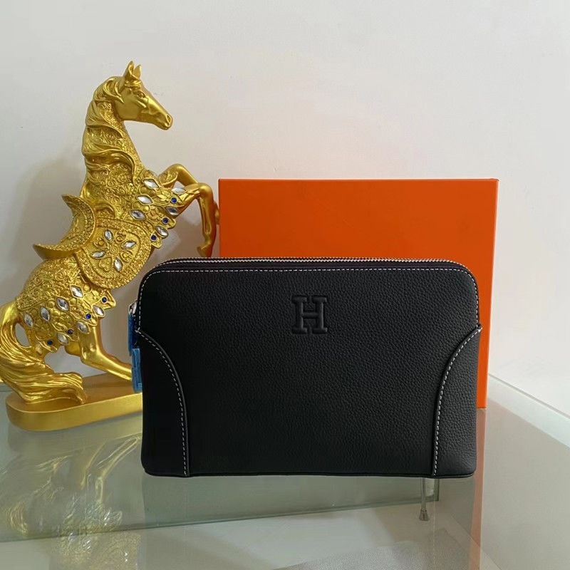 New Genuine Leather Men's Bag H Large Capacity tote bag designer bag Password Lock Double Pull Cowhide Trendy Handbag Fashion Business Clutch