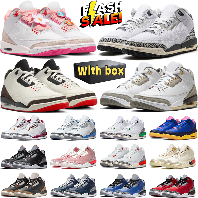 designer basketball shoes 3s mens sneakers 3 woman trainers Fire Red Black Cat White Cement Fear sport chaussures shoe with box