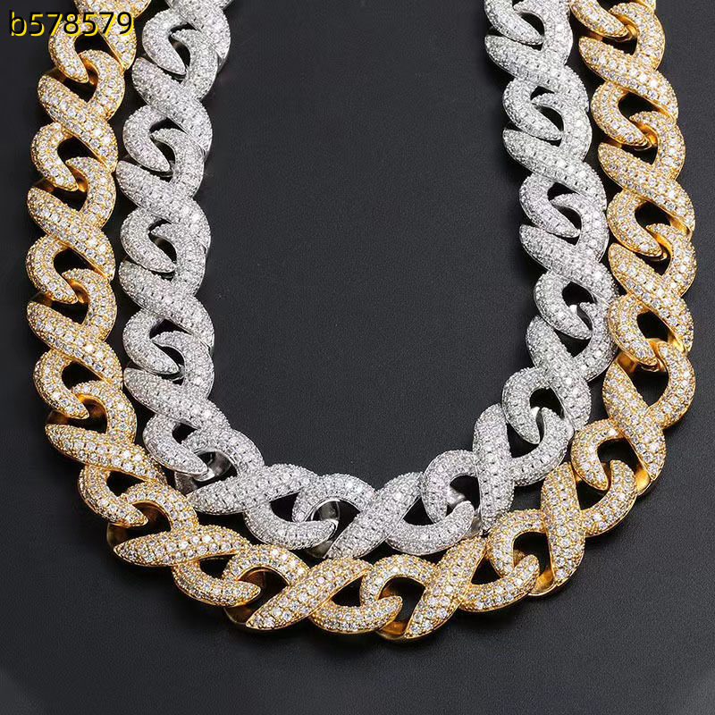 Hip Hop 925 chaîne à 8 lettres en argent Sterling mode chaîne infinie VVS Moissanite collier pour hommes et femmes