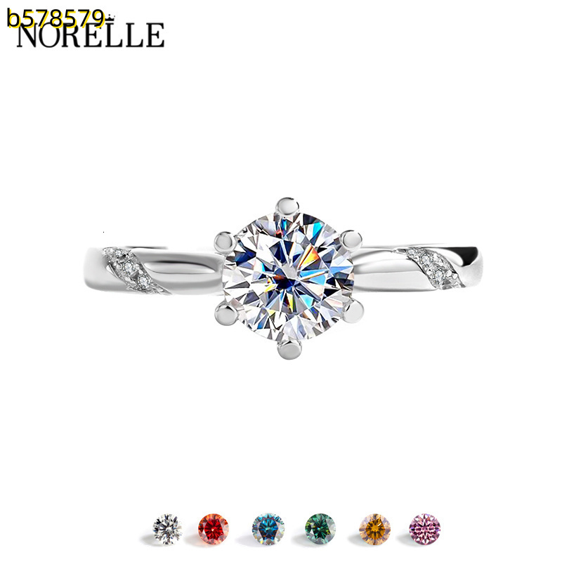 Direct Sale Manufacturer 925 Sterling Silver 05ct Wedding Engagement Rings for Women Classic Moissanite 5-Year Color Retention