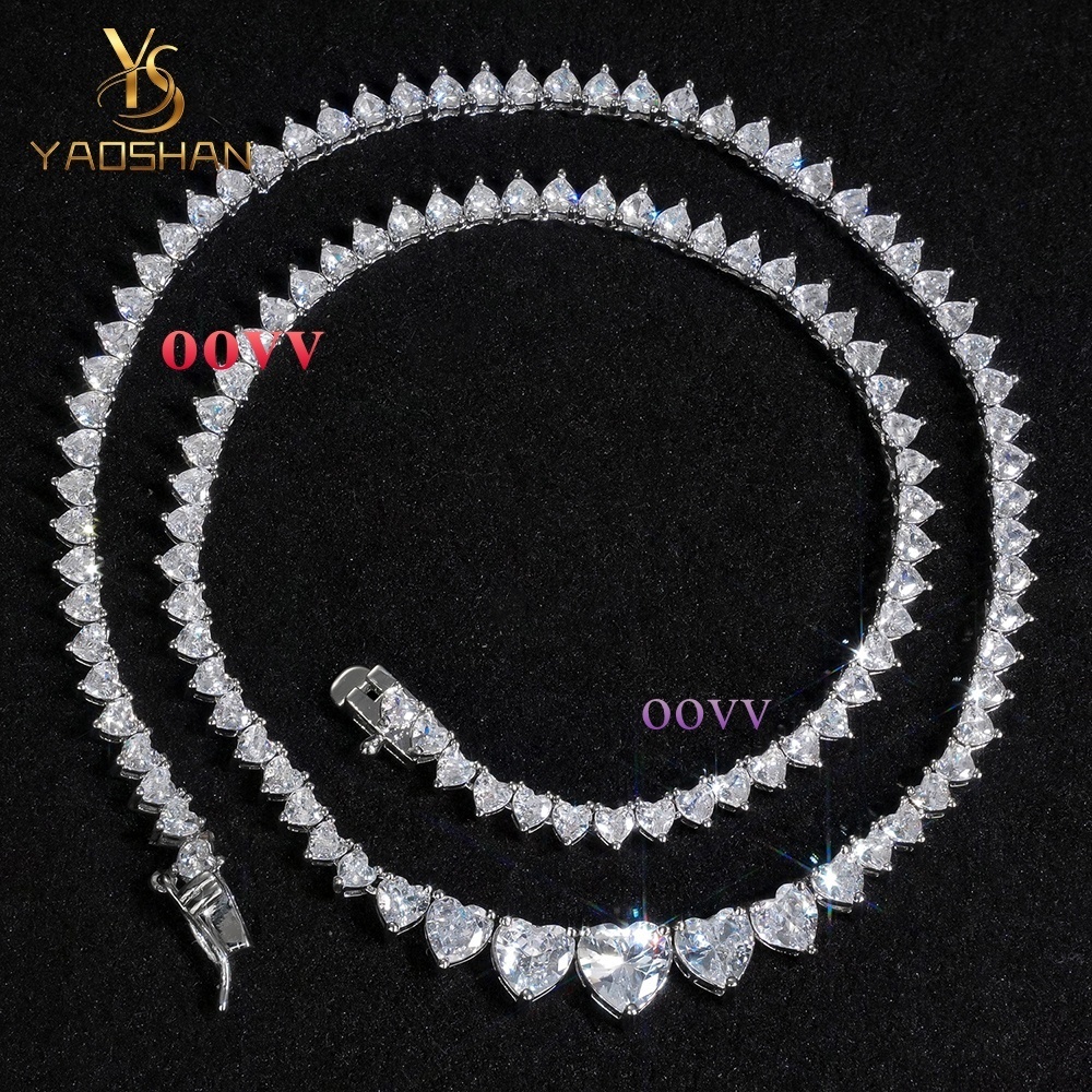 Heart-shaped tennis bracelet Heart Shape Moissanite 18K 14k White-golden Hip Hop Wholesale Custom