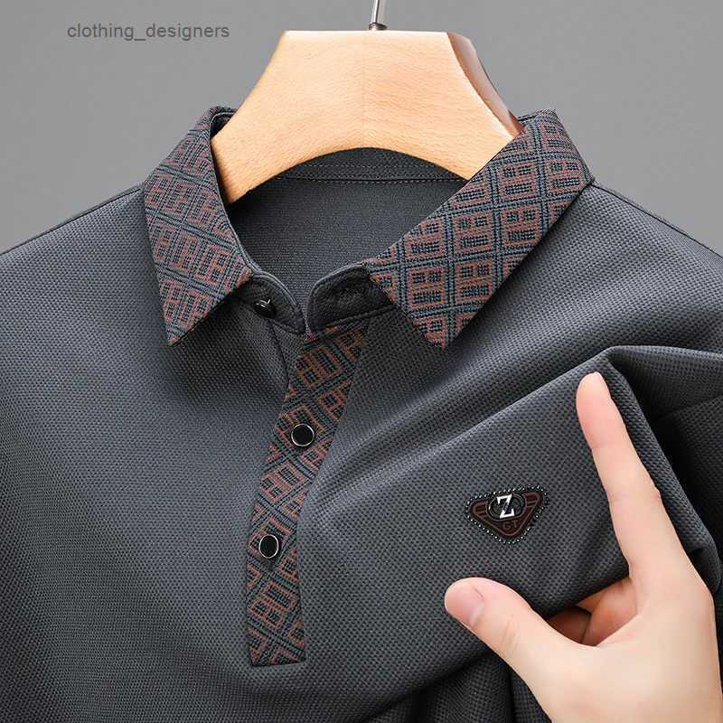 2024 Autumn Brand New Embroidered Printed Long Sleeved Polo Shirt Fashion Business Casual Lapel T-Shirt Mens Wear Z250509