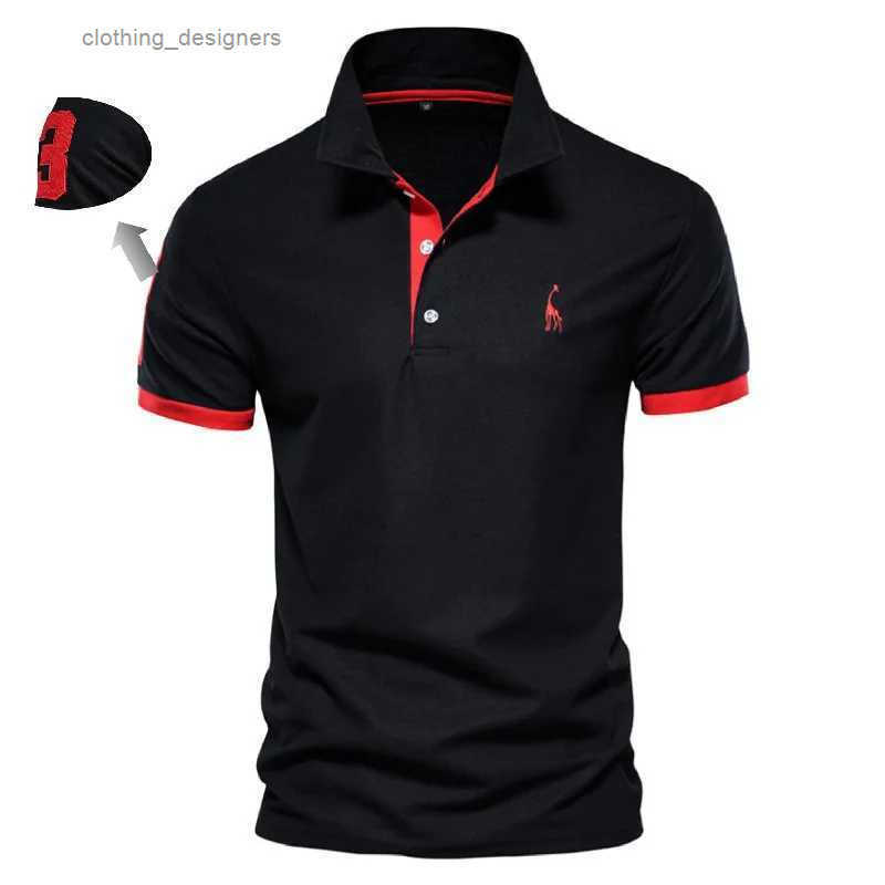 AIOPESON Embroidery 35 Cotton Polo Shirts for Casual Solid Color Slim Fit Mens Polos New Summer Fashion Brand Men Clothing Z250509