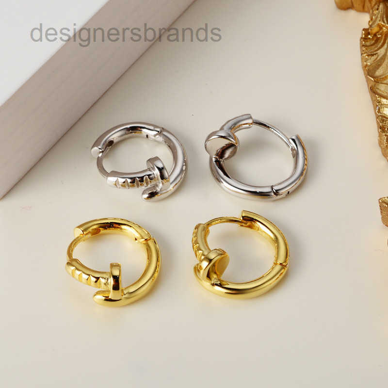Hoop Huggie 2pcs Real 925 Sterling Silver Nail Shape Small Earrings Cute Hoops Hypoallergenic Jewelry for Women 230912