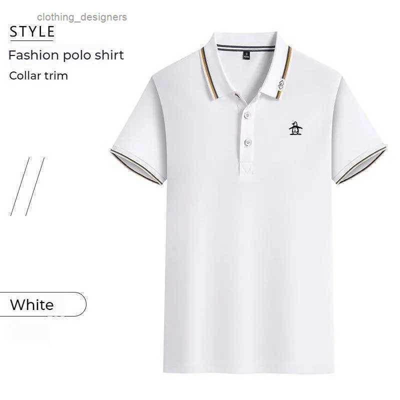 2025 New Summer Mens Polo Shirt Polyester Breathable Short Sleeve Round Neck Straight Cut Business Casual Urban Fashion Teen Z250509
