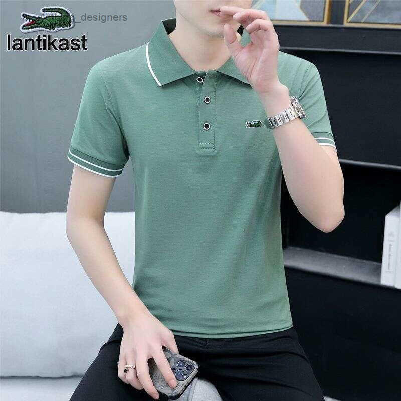 Noble Crocodile Summer Polo Shirt Short Sleeve T-Shirt Embroidered designer handbag Turn-Down Collar Loose Fit Pure Cotton Youth Business Mens Cloth