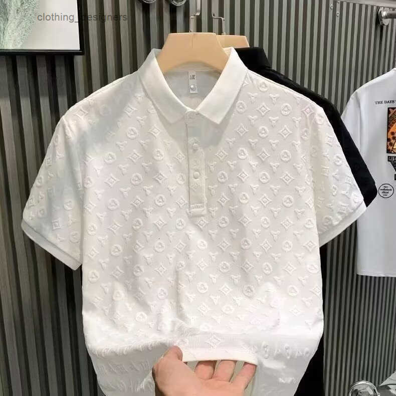 Brand Designer Clothes 2025 Summer New Fashion Slim Fit Short Polo Shirt Light Luxury High-End Turn-Down Collar Half Sleeve T-Shirt Mens Cl