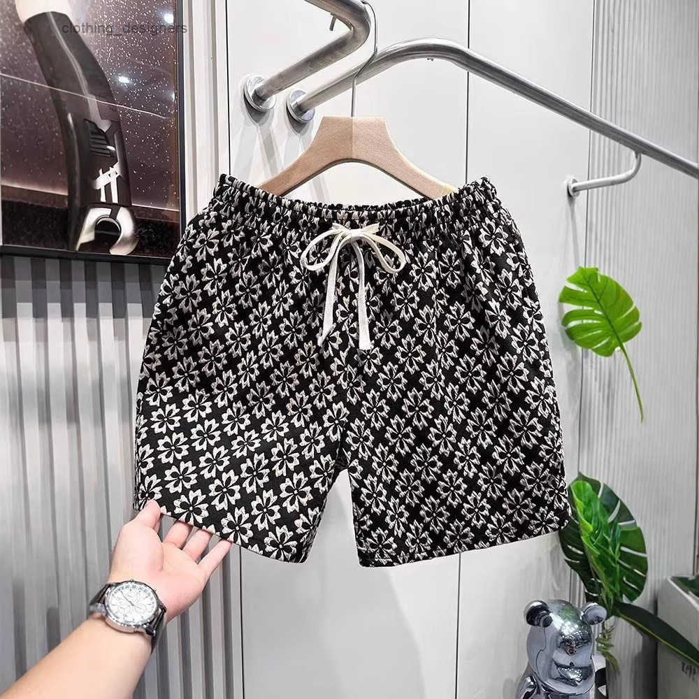 Designer Clothes Light Trendy Houndstooth Men Loose Four-Quarter Beach Luxury Brand Retro Casual Pants Mens Summer Sports Shorts