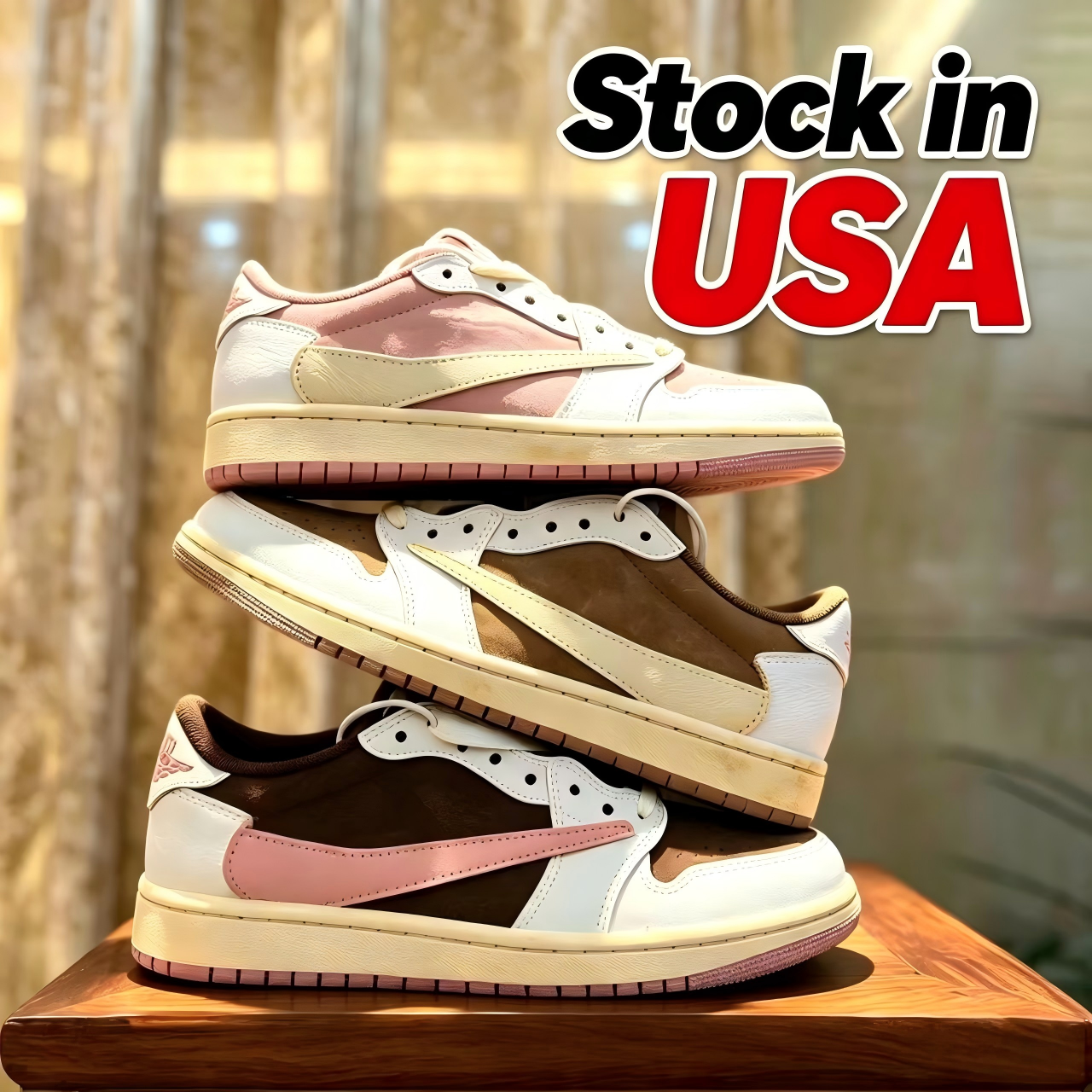 Avec Box Travi Scott Low 1 OG Chaussures Designer Hommes Femmes Baskets Tendance Mode Casual Chaussures De Skate Absorption Des Chocs Bas-Top Ros